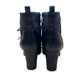 Kelly & Katie Women’s Black Faux Leather Lace-Up Ankle Boots Size 7M