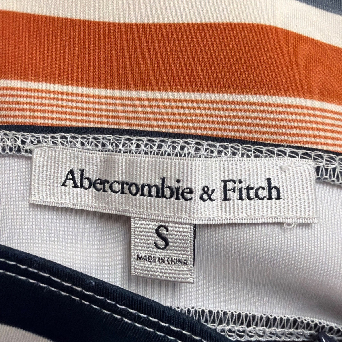 Abercrombie & Fitch Womens Navy & Multicolor Polyester Striped Dress  Size S