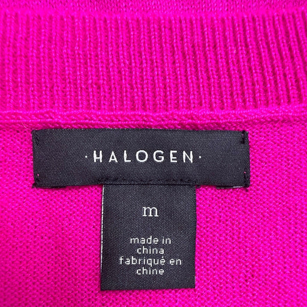 Halogen Womens Pink Merino Wool Crewneck Sweater Long Sleeve Sz M