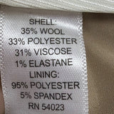 Banana Republic Womens Camel Trousers Wool Blend Martin Fit Dress Wear Size 8