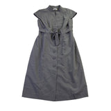 Calvin Klein Womens Charcoal Button Front Dress With Belt Size 14