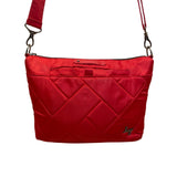 Lug Women’s Red Nylon Quilted Flare With Adjustable Strap Crossbody Bag