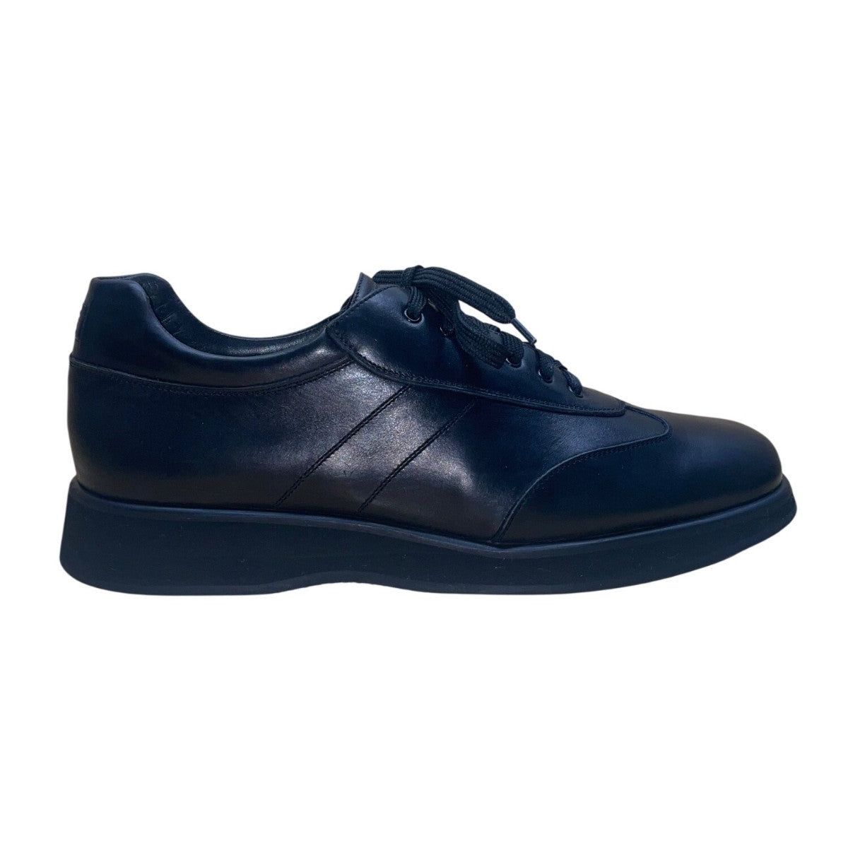 Salvatore Ferragamo Florence Men’s Black Leather Lace-Up Sport Shoes Size 12D