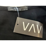 Vav Women's Henley Black Short Sleeve Shirt Sz L - NWT