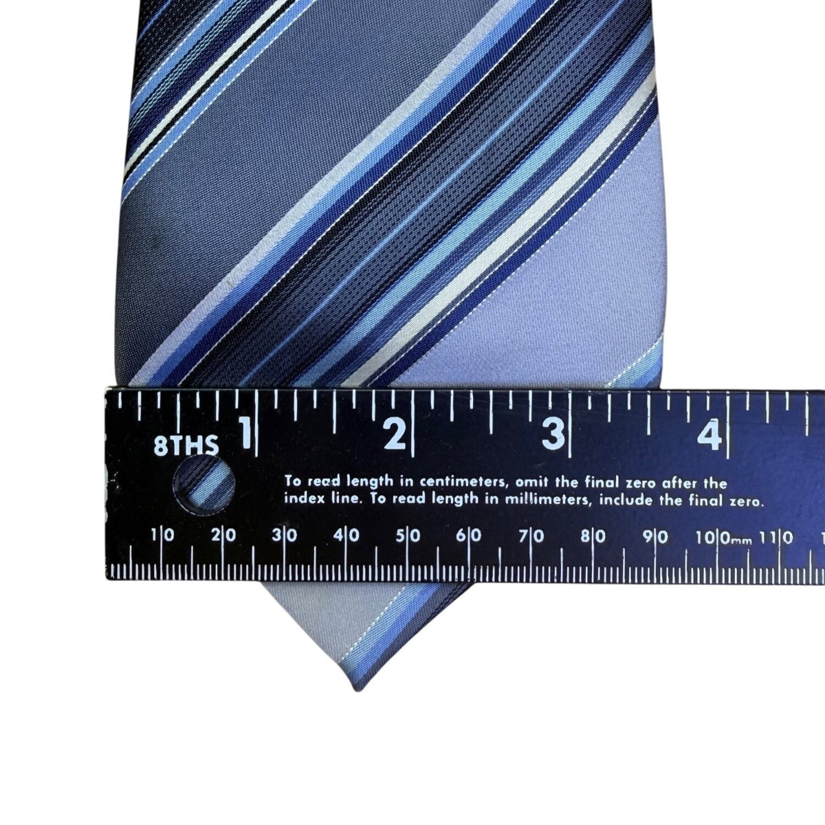 Geoffrey Beene Mens Blue Striped Silk Necktie Versatile Formal Business Wear