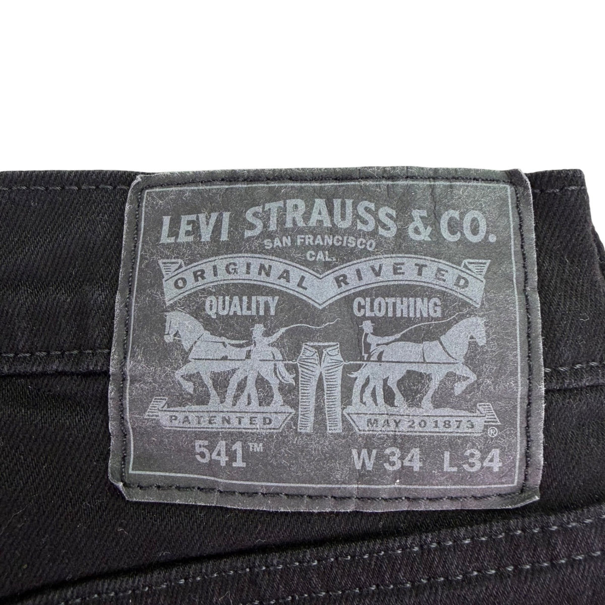 Levis Mens Black Cotton Stretch 541 Athletic Fit Jeans Classic Style Sz W34 L34