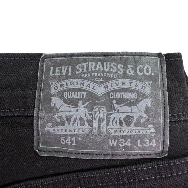 Levis Mens Black Cotton Stretch 541 Athletic Fit Jeans Classic Style Sz W34 L34