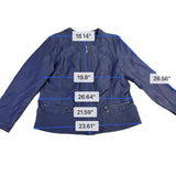 Christopher & Banks Womens Blue Jacket W/ Lace Detail Zipper Pockets Size XL