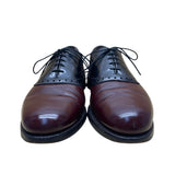 Allen Edmonds Men’s Burgundy/Black Leather Wingtip Oxford Dress Shoes Sz 12