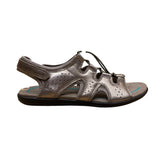 Ecco Women’s Metallic Gray Leather Adjustable Strap Open Toe Sandals Size 39
