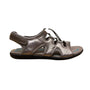 Ecco Women’s Metallic Gray Leather Adjustable Strap Open Toe Sandals Size 39