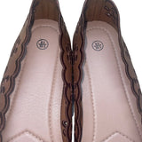 Women’s Brown Cutout Floral Design Ballet Flats Size 8.5