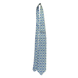 Smithsonian Mens Yellow & Blue 100% Silk Floral Pattern Neck Tie Unique Design