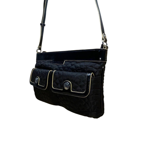 Vera Bradley Women’s Black Quilted With Adjustable Strap & Pockets Crossbody Bag