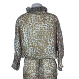 Sarah Horne Design Women’s Beige White Animal Print Skirt & Blouse Set