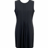 Piazza Sempione Womens Black Sleeveless Pleated A-Line Dress Made In Italy Sz L