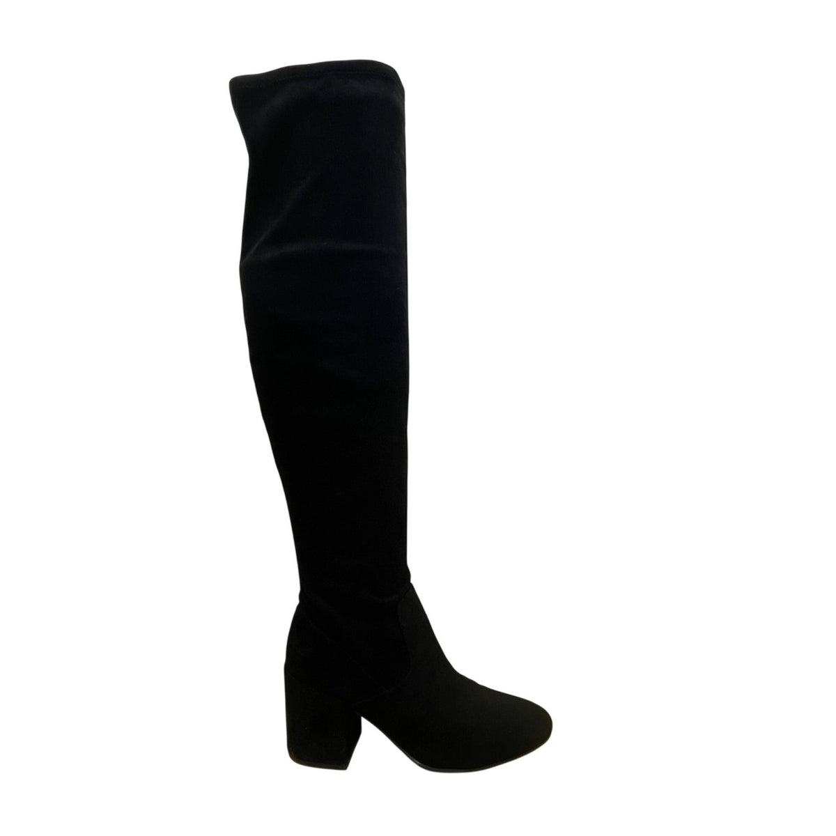 Bar III Women’s Black Suede Block Heel Over-The-Knee Boots Size 8M