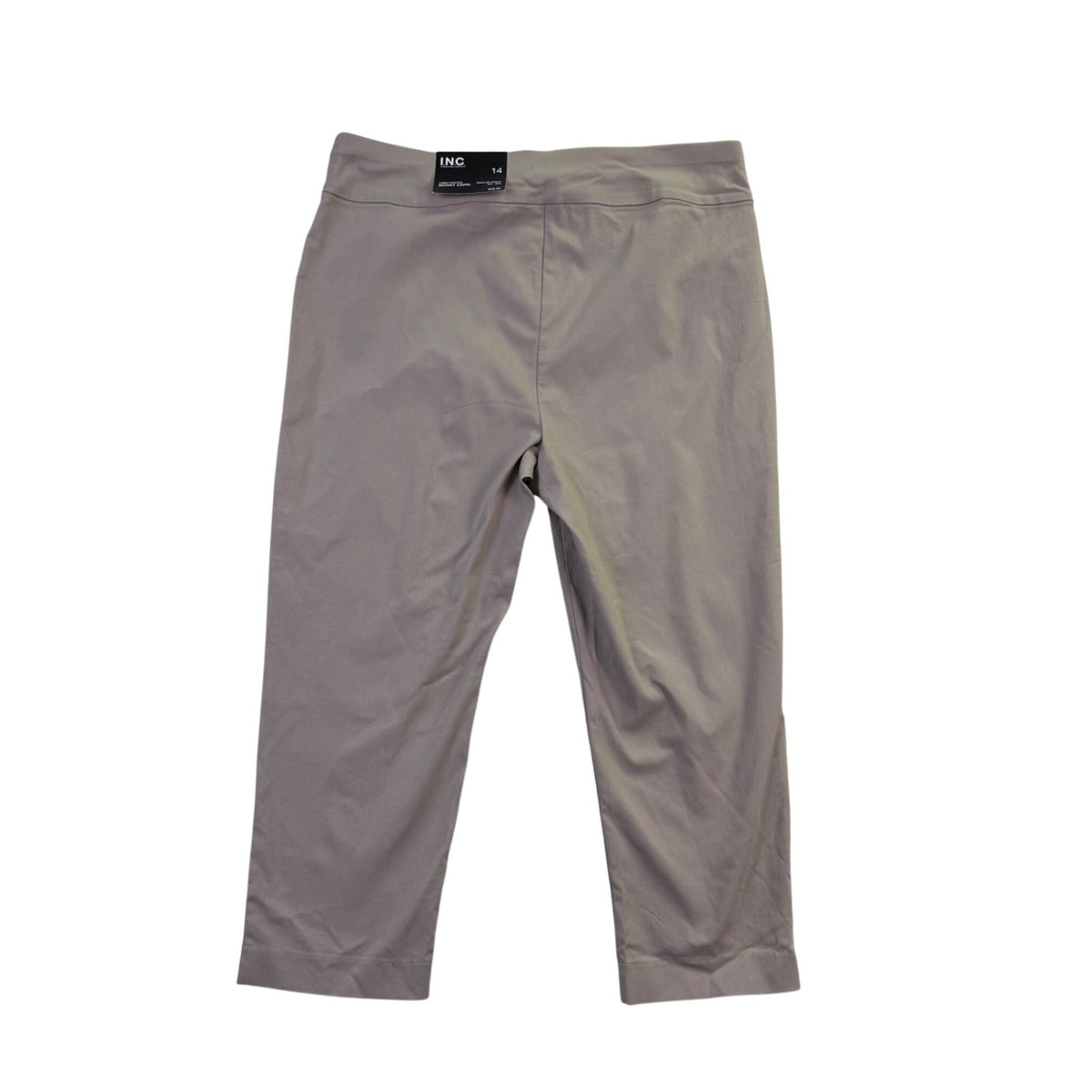 I.N.C. Womens Taupe Cropped & Luxe Stretch Dress Capri Pants Size 14