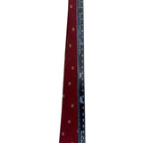 Wm Chelsea Ltd Mens Red Pure Silk Tie Gold Building Print Diagonal Stripe Design
