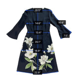 Hobbs Womens Navy Floral Print Bell Sleeve Dress Size US 4
