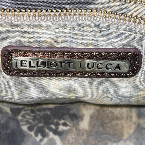 Elliott Lucca Women’s Gold & Brown Metallic Snake Print Sequin Crossbody Bag
