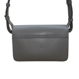 Wera Women’s Gray Leather Envelope Flap Adjustable Strap Compact Crossbody Bag