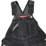 Unionbay Womens Black Corduroy Overalls Adjustable Straps Button Accents Size S