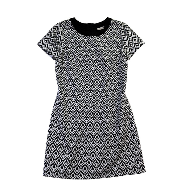EShakti Womens Black & White Geometric Print Dress Size S/6