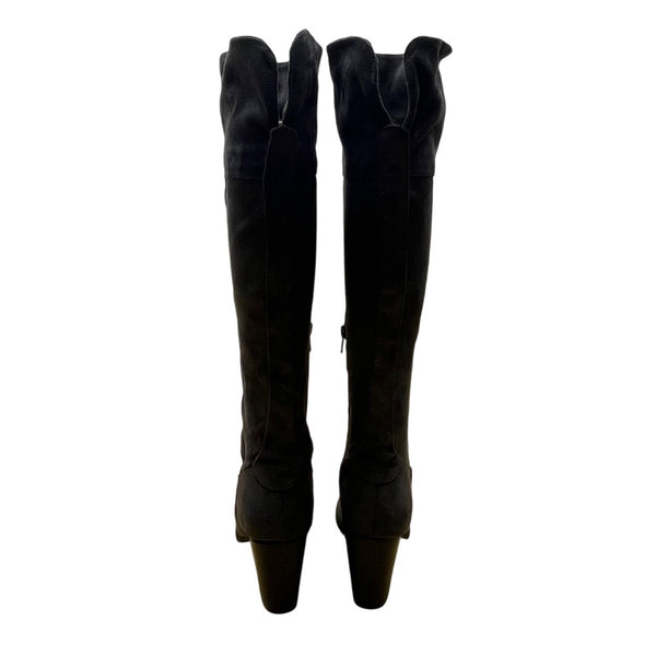 Diba Women’s Gray Suede Block Heel Pull-On Celia Knee-High Boots Size 7M