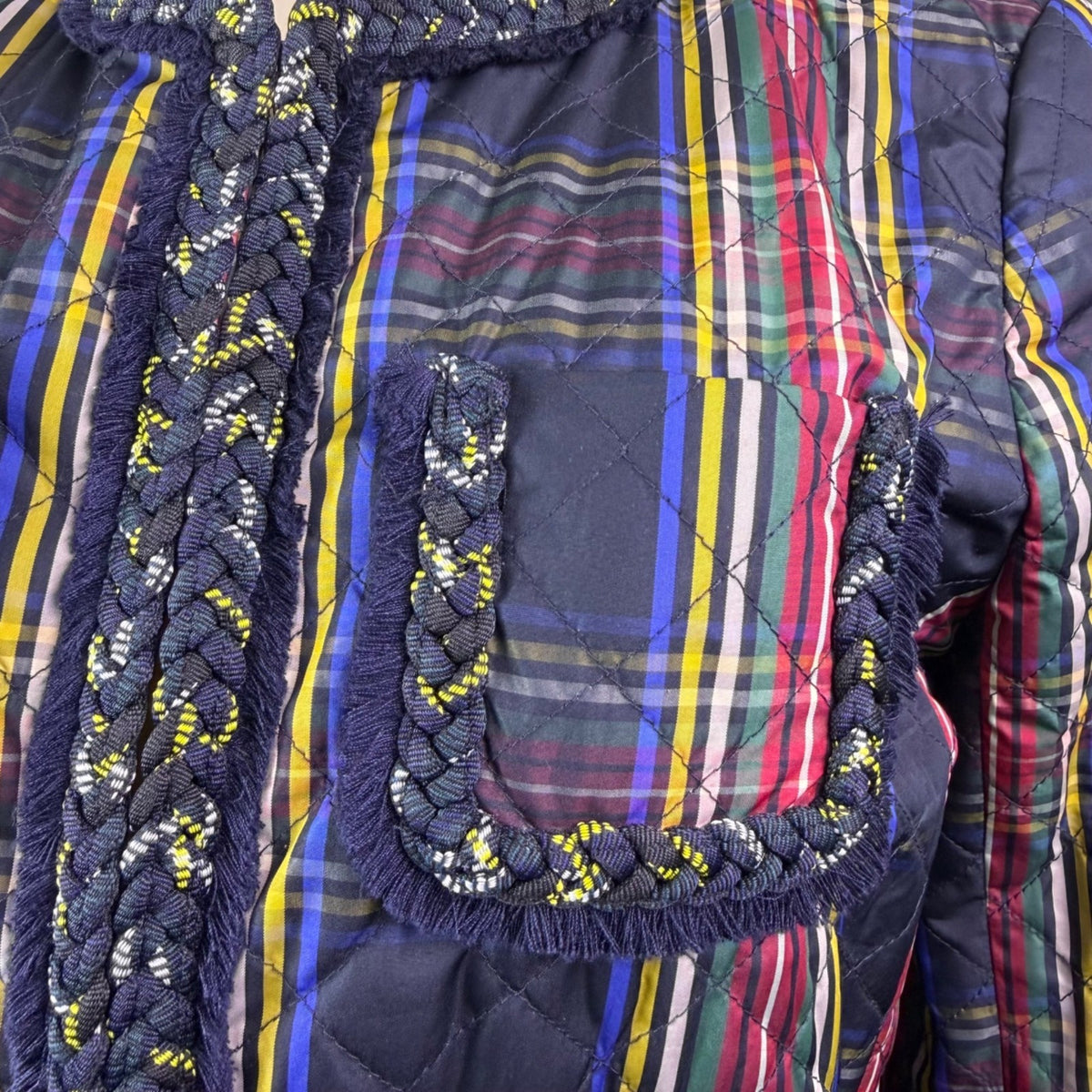 J.Crew Womens Multicolor Quilted Plaid Jacket Stylish & Lightweight Size 6