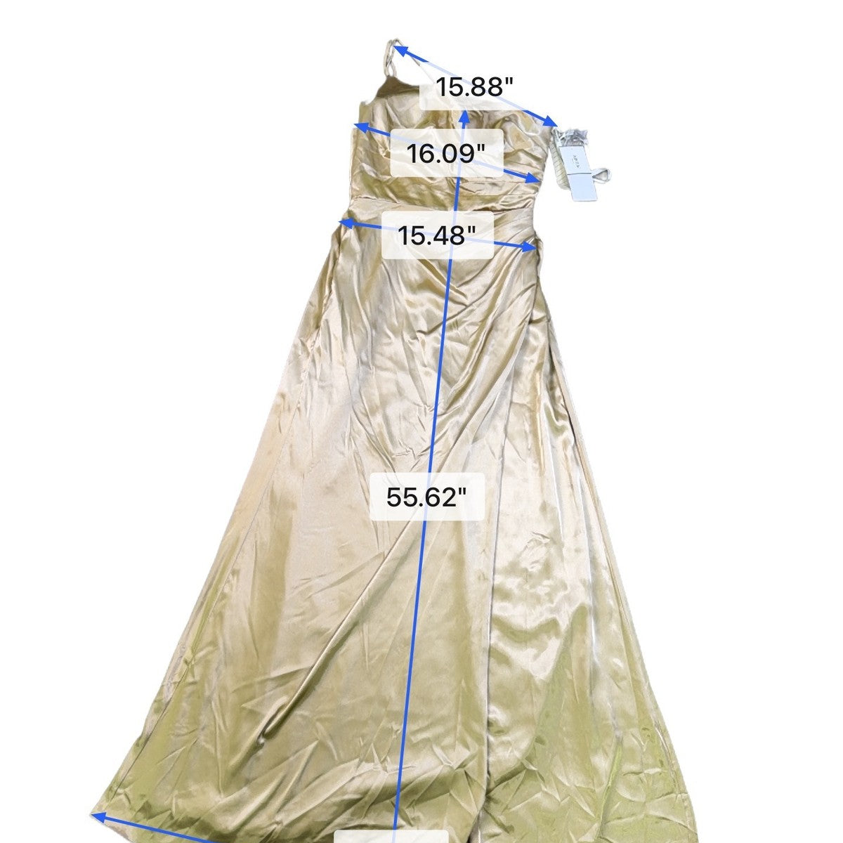 Galina Signature Womens Gold One-Shoulder Formal Gown Elegant Design Size 10 