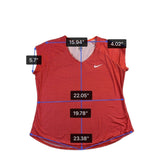Nike Womens Red Dri-FIT Short Sleeve V-Neck Activewear Top Size  XL