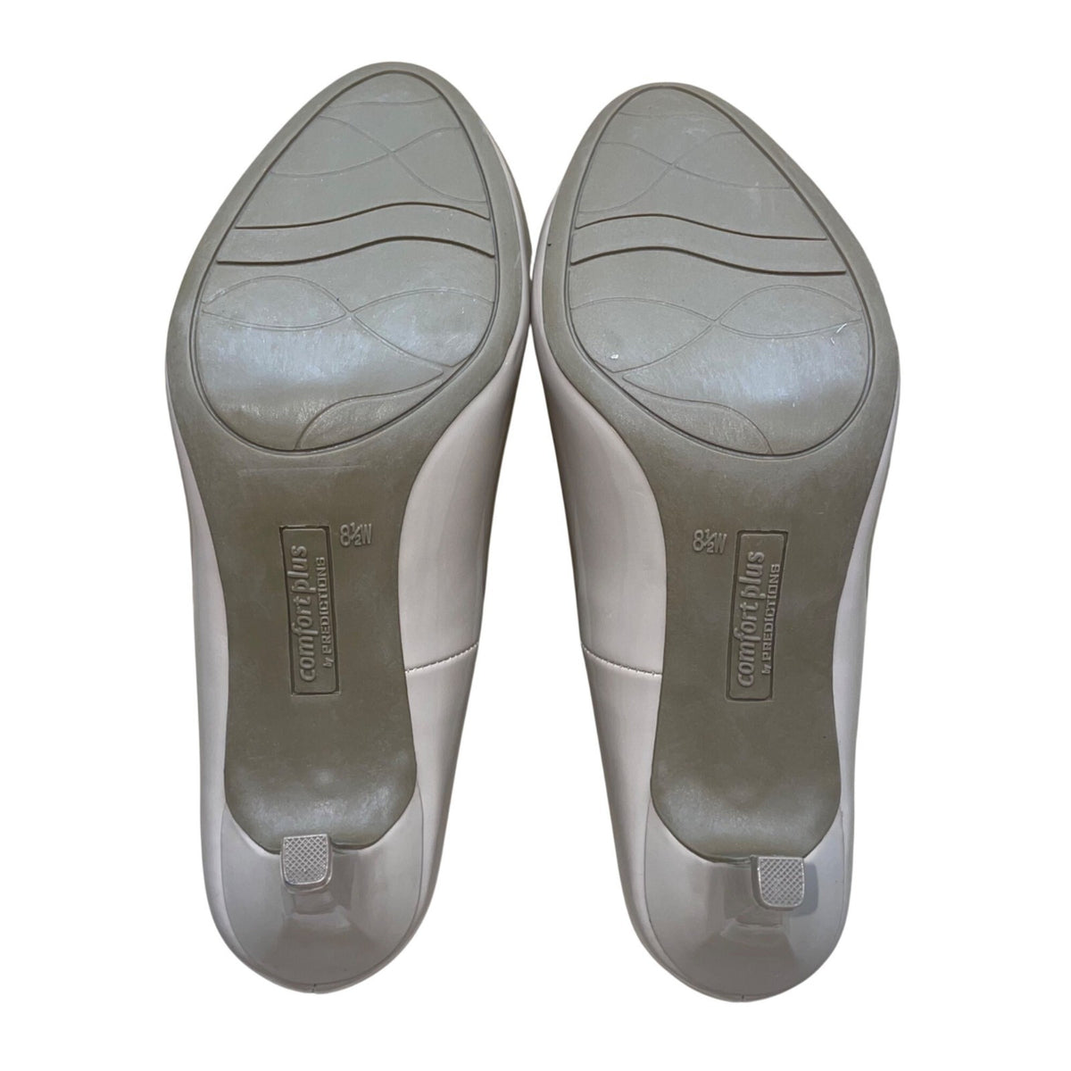 Comfort Plus By Predictions Women’s Nude Patent Leather Closed-Toe Heels Sz 8.5W