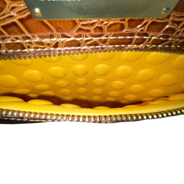 Samantha Brown Women’s Black & Brown Croc-Embossed Rolling Carry-On Luggage