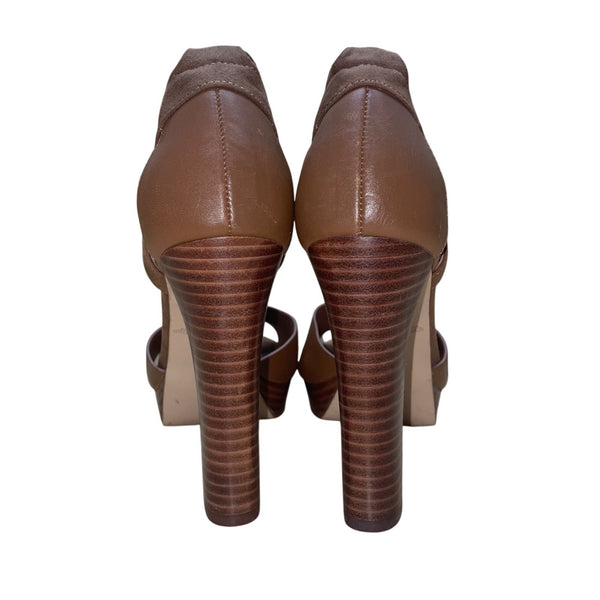 White House Black Market Women’s Brown Faux-Leather Platform High Heels Size 8M