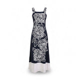 Vince Camuto Womens Black White Rayon Floral Sleeveless Maxi Dress Size M