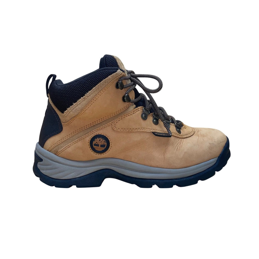 Timberland Men’s Yellow & Brown Leather Waterproof Lace-Up Hiking Boots Size 8.5