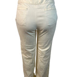 Banana Republic Womens Cream High-Waisted Slim Fit Pants With Hook Sz 6