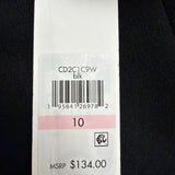 Calvin Klein Women Black Polyester Spandex Bell Sleeve Sheath Dress Size 10