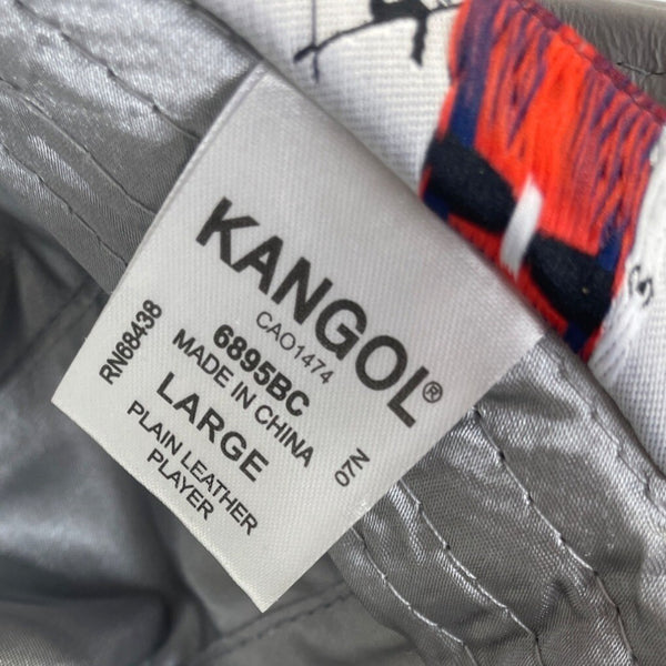 Vintage Kangol Unisex Gray Leather Fedora Hat Sz L -  17in Head Cirunmference