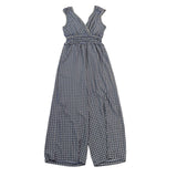 Max Studio Womens Blue V-Neck Sleeveless Geometric Jumpsuit Size S