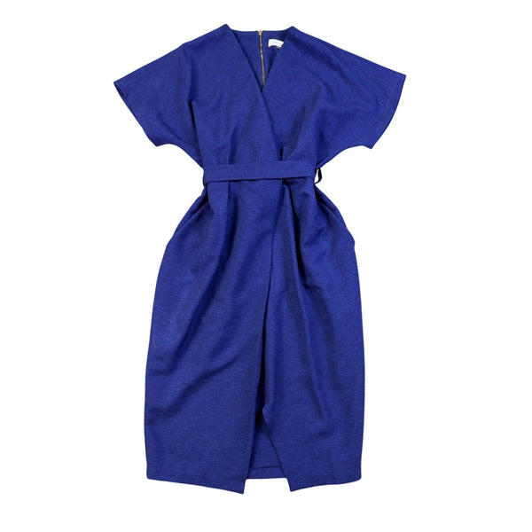 Closet London Womens Blue Kimono Midi Dress With Belt Size US 12
