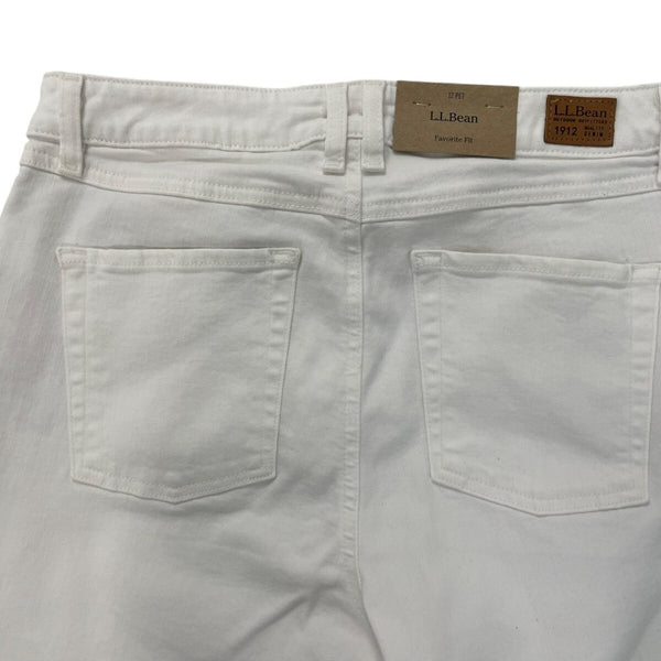 L.L.Bean Womens Beanflex White Jeans Favorite Fit Stretch Denim Size 12P - New