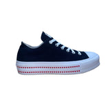 Converse Women’s Black & White Canvas Low-Top LYF Heart Platform Sneakers Sz 9