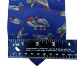 Blue Silk Duck Print Necktie Classic Design Vintage Rare Collectible