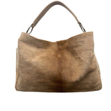 Prua Women’s Brown Leather & Cowhide & Green Lining Shoulder Tote Bag