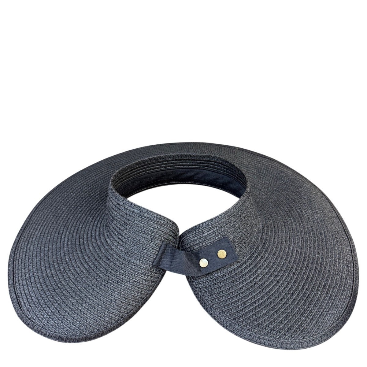 Shade & Shore Womens Black Straw Adjustable Wide Brim Visor Sun Hat