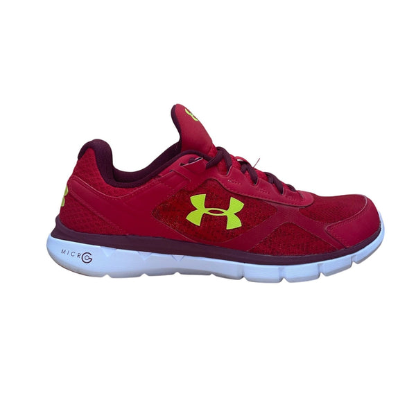 Under Armour Men’s Red Mesh Micro G Velocity RN Running Shoes Size 10