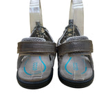 Ecco Women’s Metallic Gray Leather Adjustable Strap Open Toe Sandals Size 39