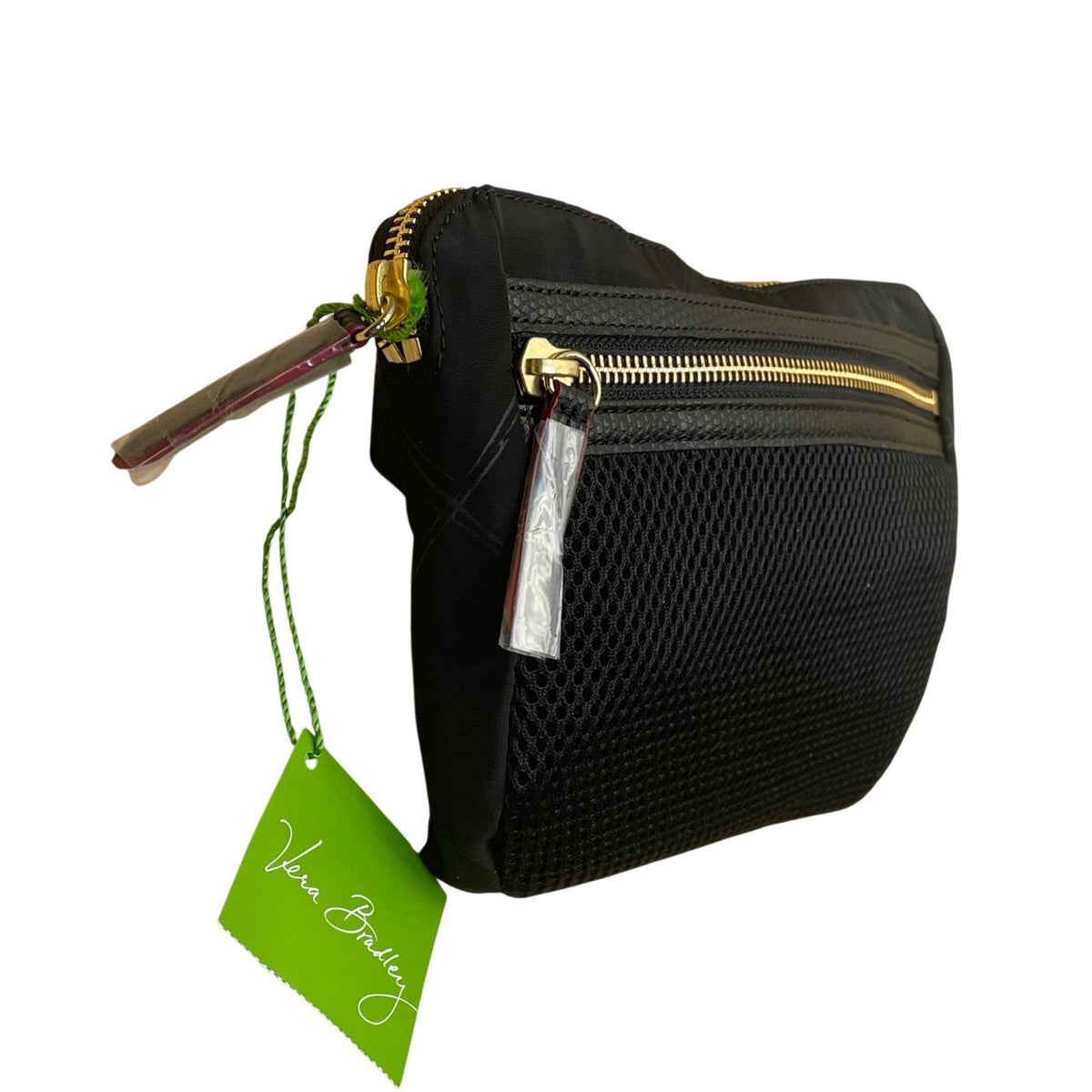 Vera Bradley Women’s Black Polyester Mesh Adjustable Strap Preppy Tess Belt Bag